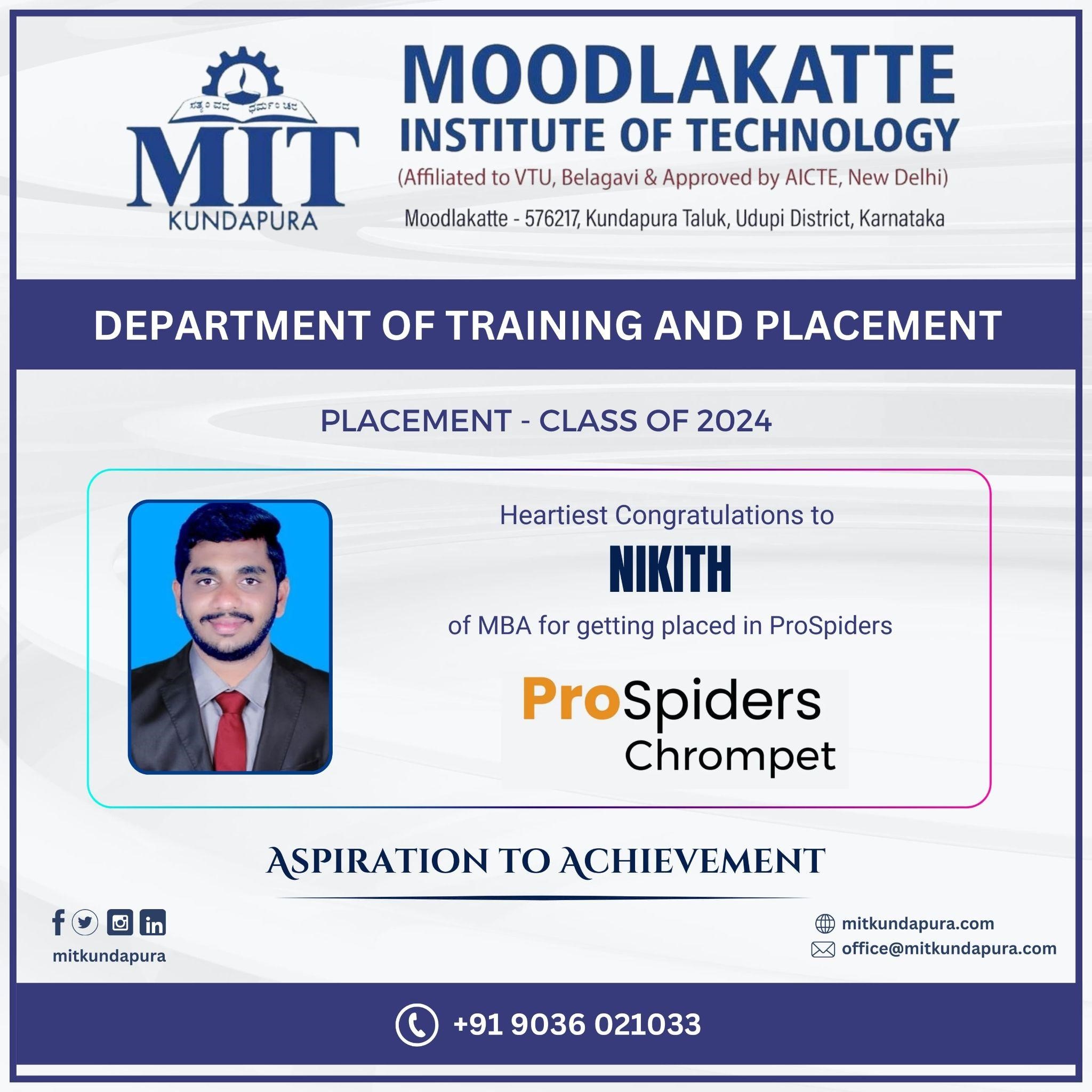 MITK MBA Students placement